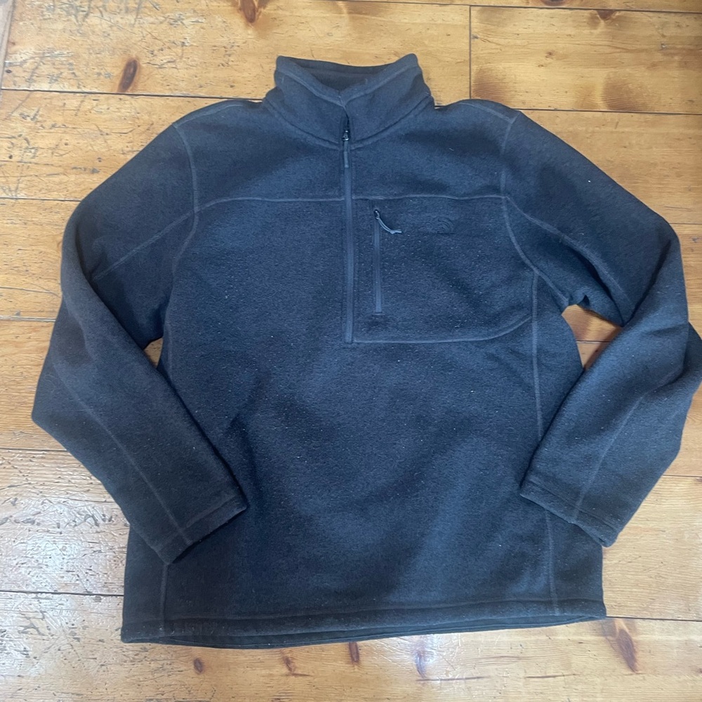 Black Quarter-Zip Fleece Pullover
